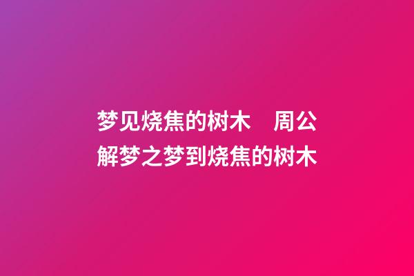 梦见烧焦的树木　周公解梦之梦到烧焦的树木